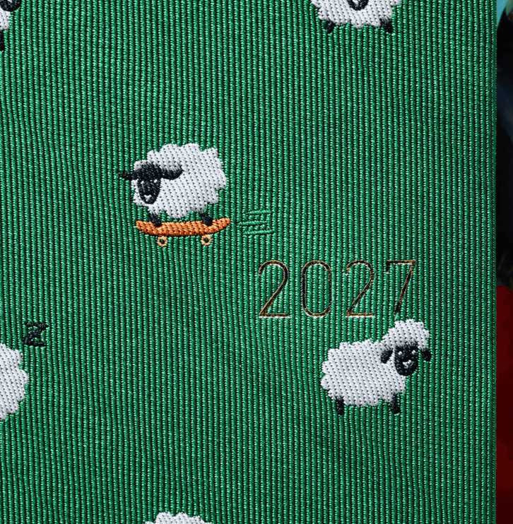 Hobonichi Techo Weeks 2027 - Bow and Tie - Sheep Sheep Sheep - ColorSwatch