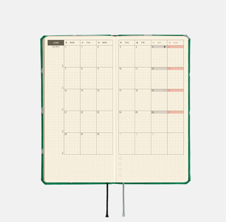 Hobonichi Techo Weeks 2027 - Bow and Tie - Sheep Sheep Sheep - ColorSwatch