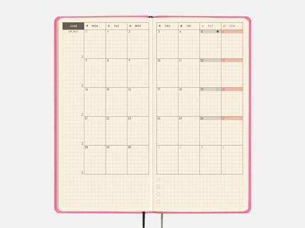 Hobonichi Techo Weeks 2027 - Colors - Pink Sapphire - ColorSwatch