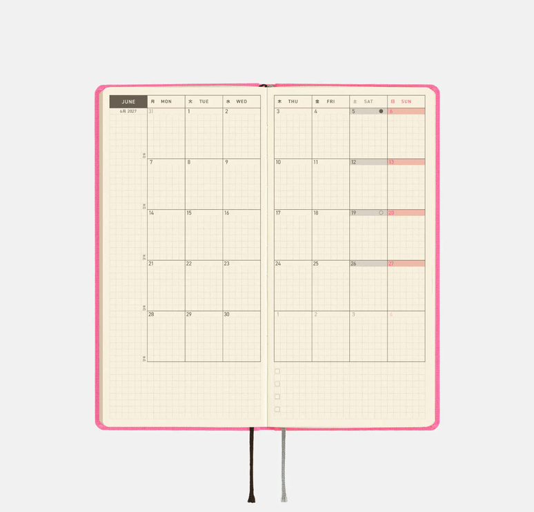Hobonichi Techo Weeks 2027 - Colors - Pink Sapphire - ColorSwatch