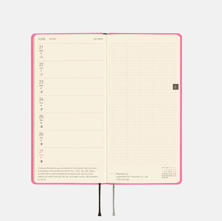 Hobonichi Techo Weeks 2027 - Colors - Pink Sapphire - ColorSwatch