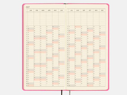 Hobonichi Techo Weeks 2027 - Colors - Pink Sapphire - ColorSwatch