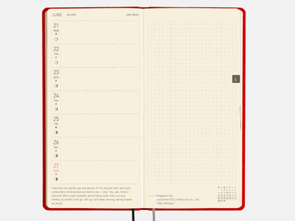 Hobonichi Techo Weeks 2027 - Colors - Poppy Red - ColorSwatch