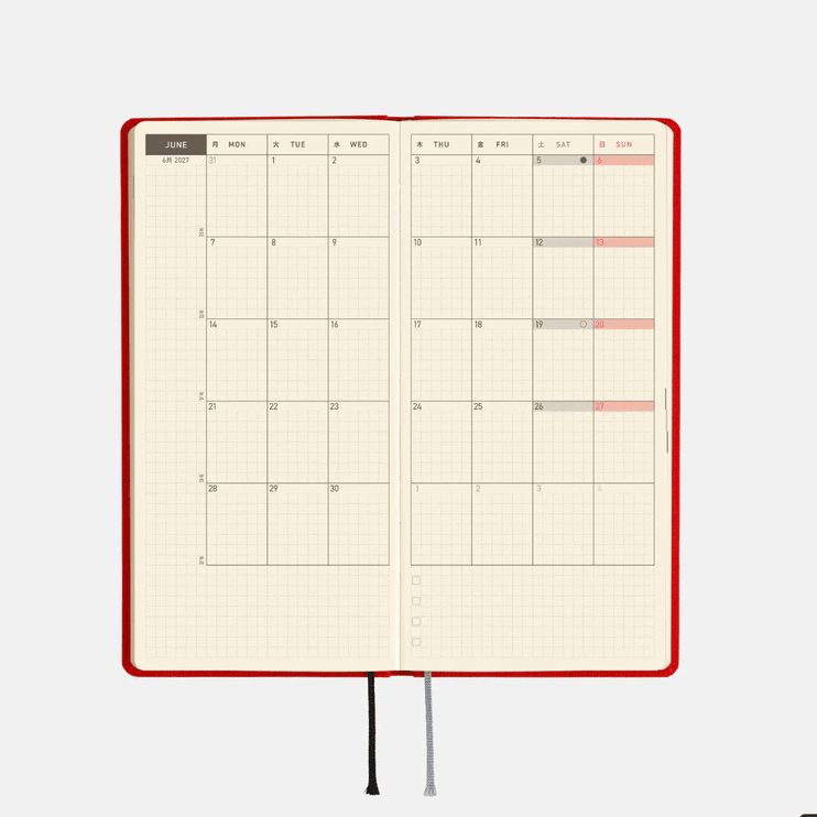 Hobonichi Techo Weeks 2027 - Colors - Poppy Red - ColorSwatch