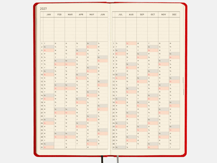 Hobonichi Techo Weeks 2027 - Colors - Poppy Red - ColorSwatch