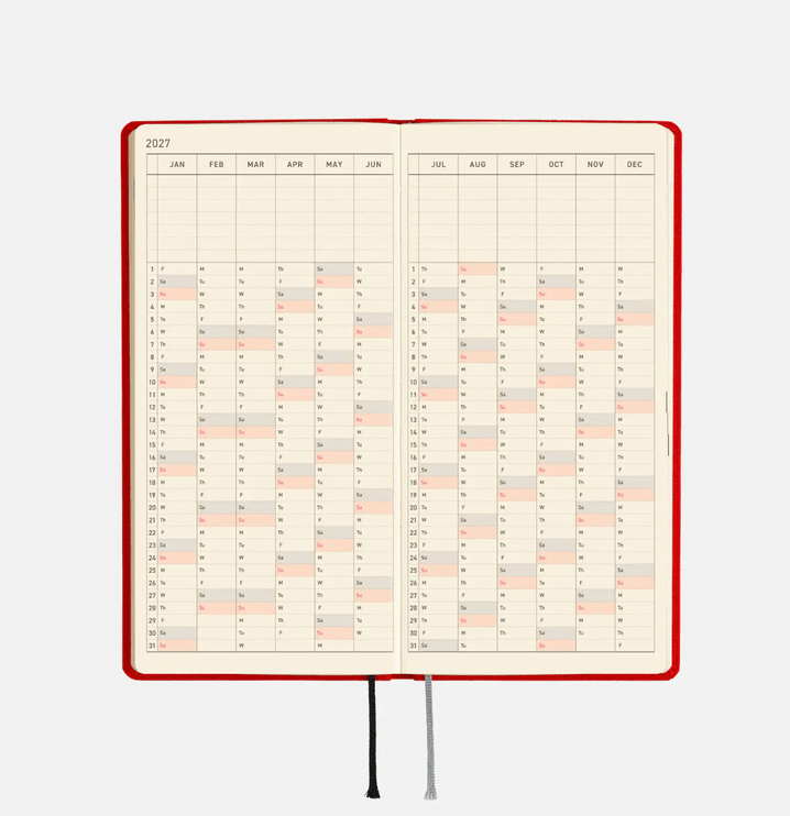 Hobonichi Techo Weeks 2027 - Colors - Poppy Red - ColorSwatch