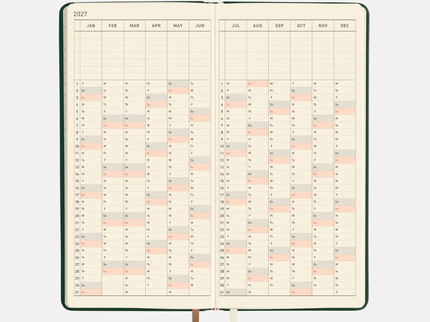 Hobonichi Techo Weeks 2027 - Leather - Forest Green - ColorSwatch