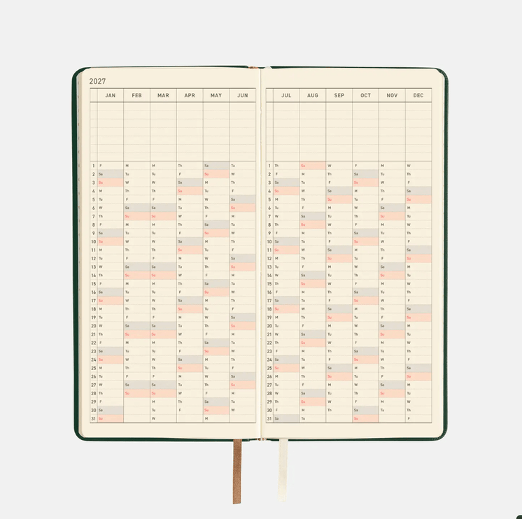 Hobonichi Techo Weeks 2027 - Leather - Forest Green - ColorSwatch