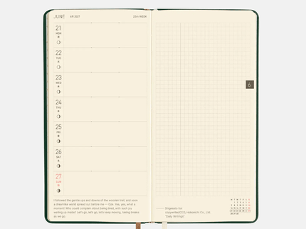Hobonichi Techo Weeks 2027 - Leather - Forest Green - ColorSwatch