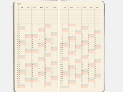 Hobonichi Techo Weeks 2027 - Leather - Noble Silver - ColorSwatch