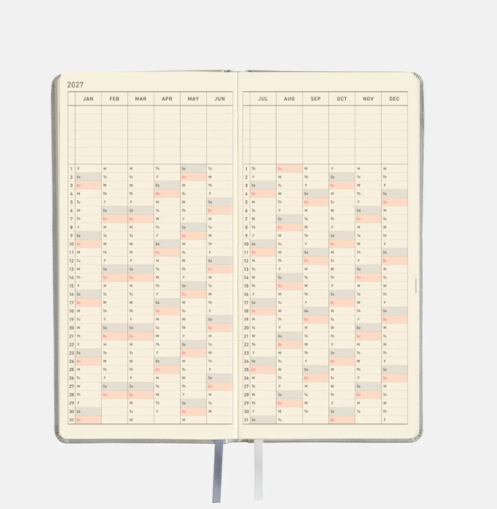 Hobonichi Techo Weeks 2027 - Leather - Noble Silver - ColorSwatch