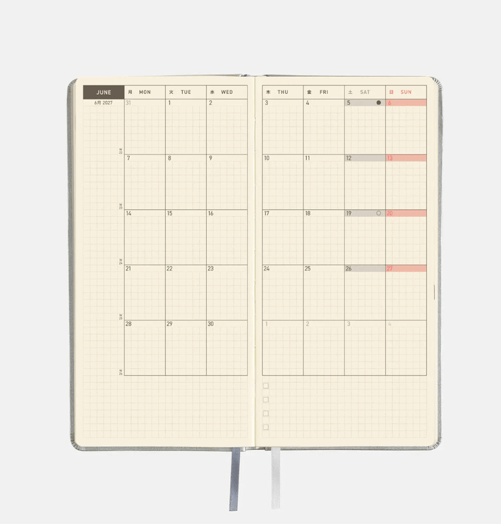 Hobonichi Techo Weeks 2027 - Leather - Noble Silver - ColorSwatch