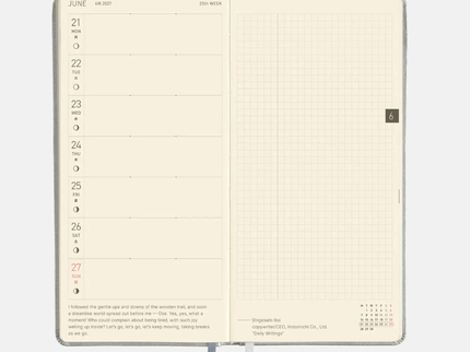 Hobonichi Techo Weeks 2027 - Leather - Noble Silver - ColorSwatch