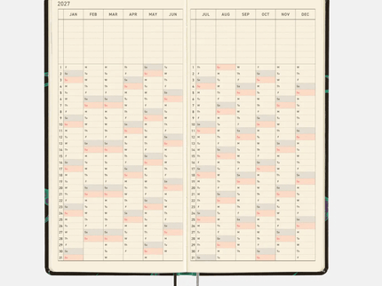 Hobonichi Techo Weeks 2027 - Natal Design - Lucky Swallow - ColorSwatch