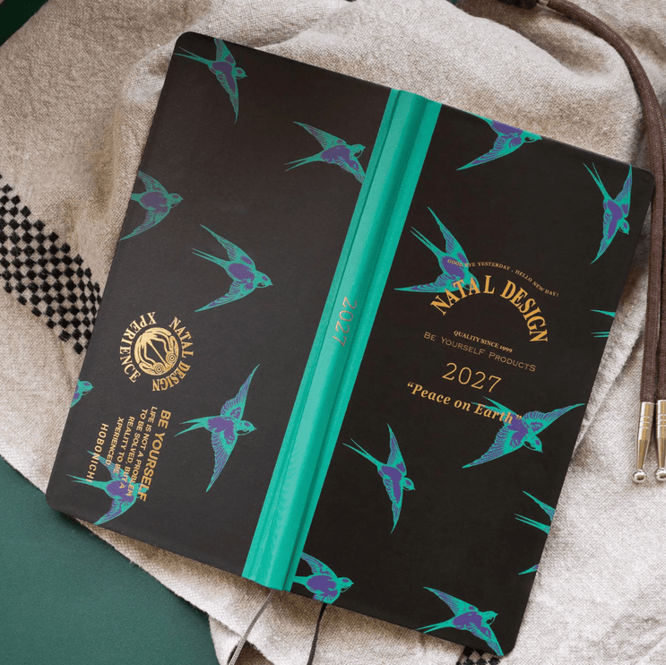 Hobonichi Techo Weeks 2027 - Natal Design - Lucky Swallow - ColorSwatch