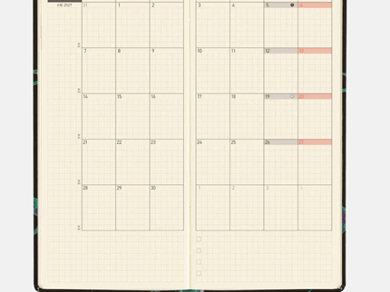 Hobonichi Techo Weeks 2027 - Natal Design - Lucky Swallow - ColorSwatch