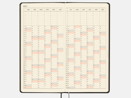 Hobonichi Techo Weeks 2027 - Paper Series - Black Argyle - ColorSwatch