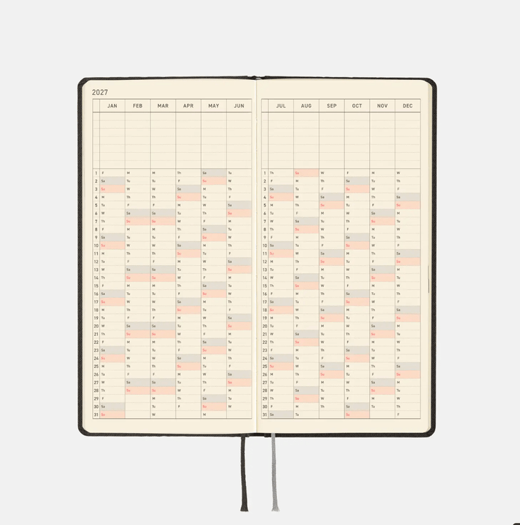 Hobonichi Techo Weeks 2027 - Paper Series - Black Argyle - ColorSwatch