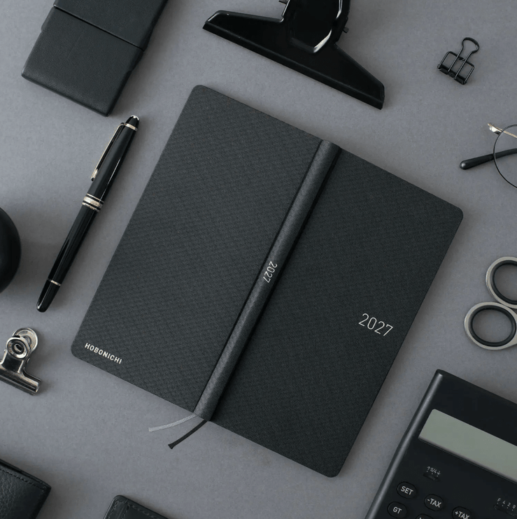 Hobonichi Techo Weeks 2027 - Paper Series - Black Argyle - ColorSwatch
