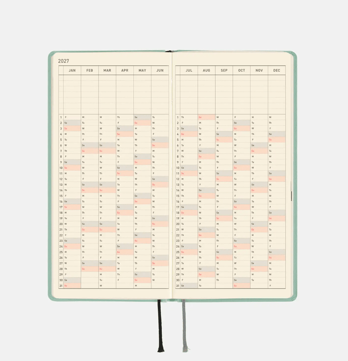 Hobonichi Techo Weeks 2027 - Paper Series - Frosty Jade - ColorSwatch