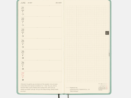 Hobonichi Techo Weeks 2027 - Paper Series - Frosty Jade - ColorSwatch