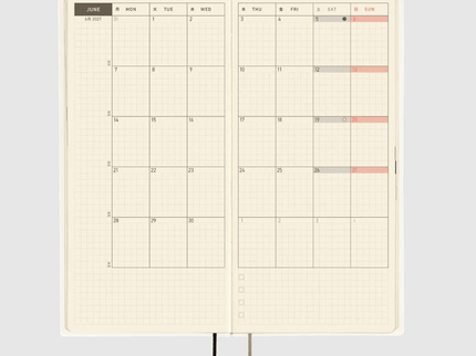 Hobonichi Techo Weeks 2027 - White Line - Ivory - ColorSwatch