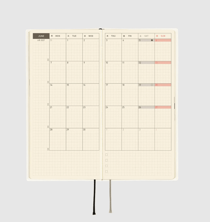 Hobonichi Techo Weeks 2027 - White Line - Ivory - ColorSwatch