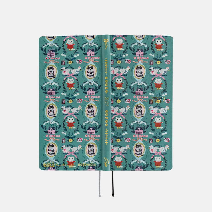 Hobonichi Techo Weeks 2027 - Yumi Katagishi - White Cat Wallpaper - ColorSwatch