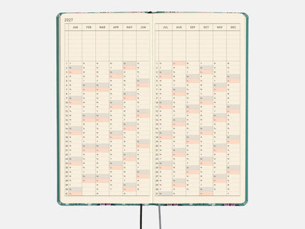 Hobonichi Techo Weeks 2027 - Yumi Katagishi - White Cat Wallpaper - ColorSwatch