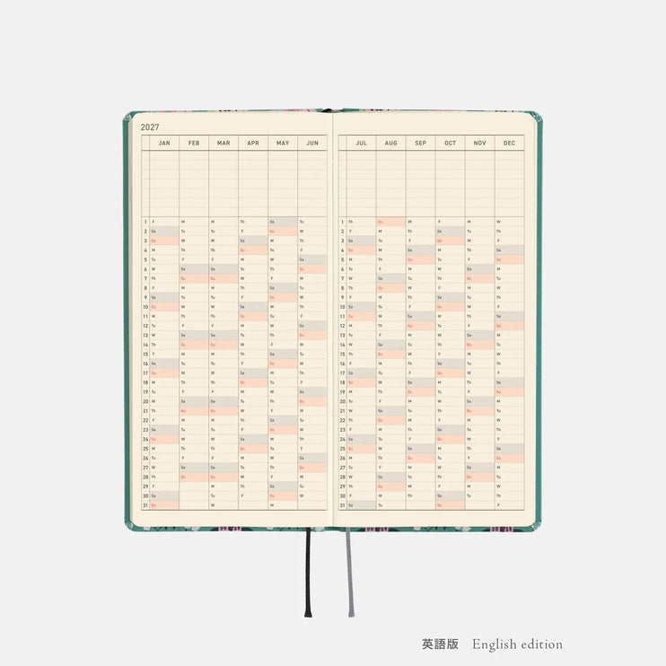 Hobonichi Techo Weeks 2027 - Yumi Katagishi - White Cat Wallpaper - ColorSwatch