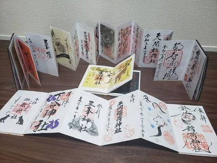 Goshuincho Notebook - Acordeón - Flores Rojas