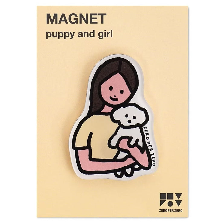 Imán - Puppy and Girl - ColorSwatch