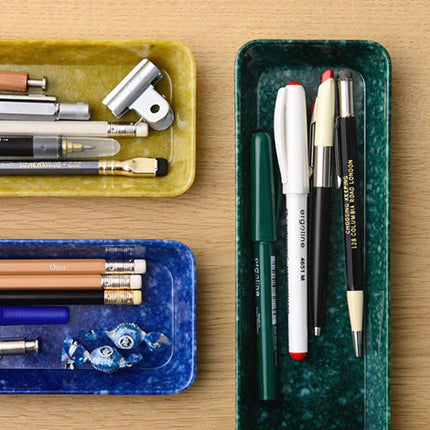 Marble Desk Pen Tray - Black