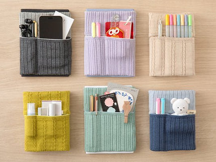 Knitted Book Band with Pockets - Two Tone Gray - ColorSwatch