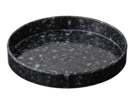 Marble Desk Tray - Circle - Black - ColorSwatch