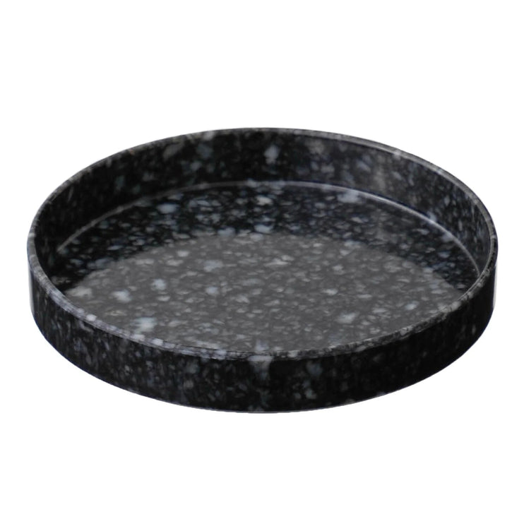 Marble Desk Tray - Circle - Black - ColorSwatch