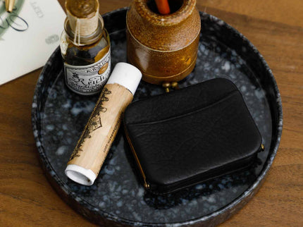 Marble Desk Tray - Circle - Black - ColorSwatch