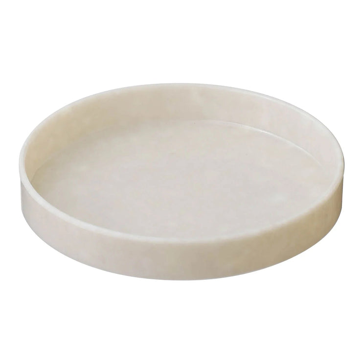 Marble Desk Tray - Circle - Ivory - ColorSwatch