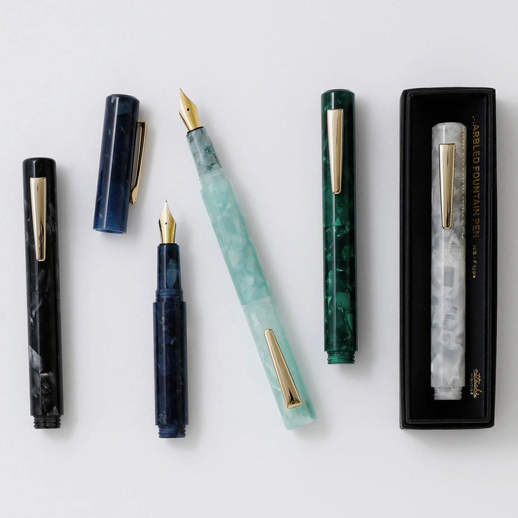 Marbled Fountain Pen - White - ColorSwatch