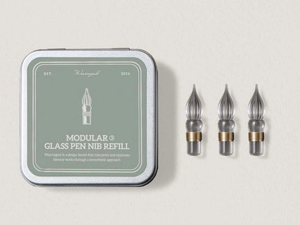 Modular glass nib refills