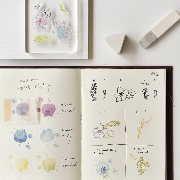 MU - Clear Splice Stamps - Anemone & Branch - ColorSwatch