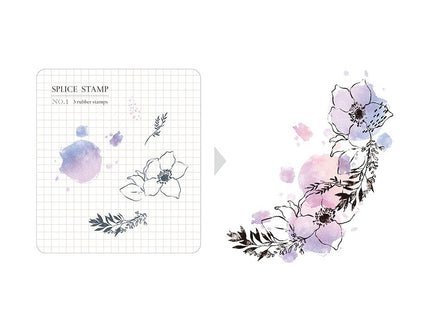 MU - Clear Splice Stamps - Anemone & Branch - ColorSwatch