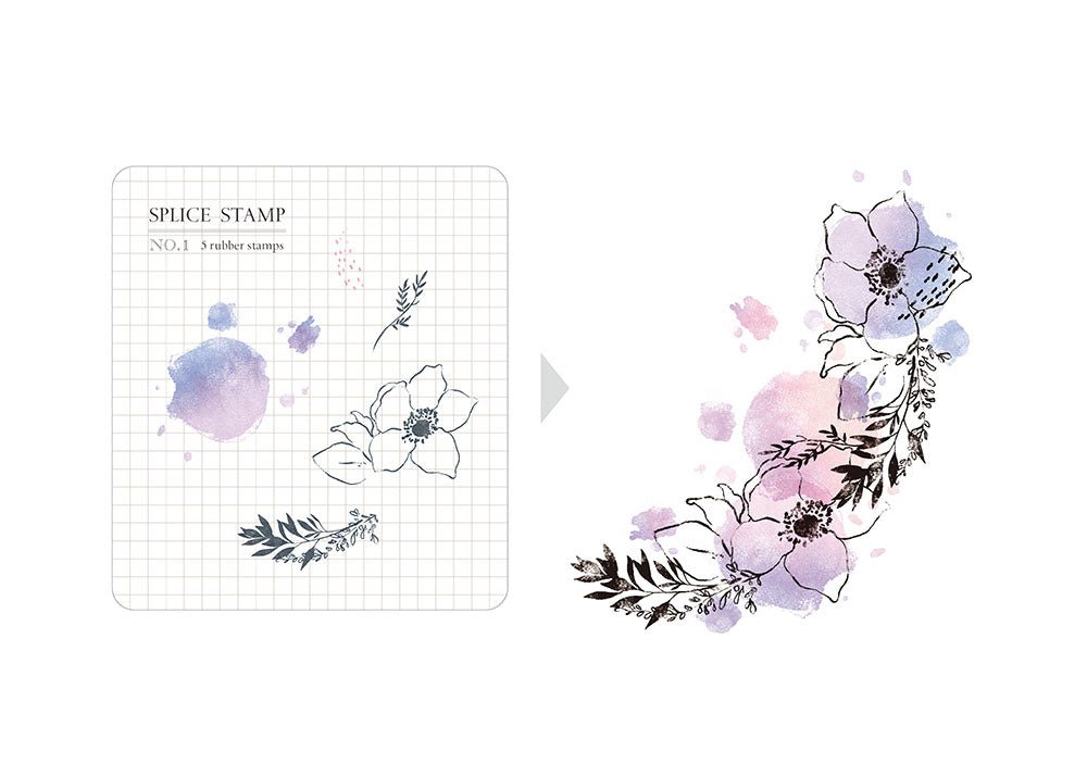 MU - Clear Splice Stamps - Anemone & Branch - ColorSwatch