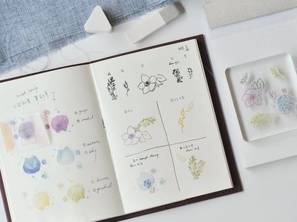 MU - Clear Splice Stamps - Anemone & Branch - ColorSwatch