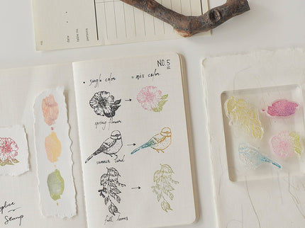 MU - Clear Splice Stamps - Bird & Flowers - ColorSwatch
