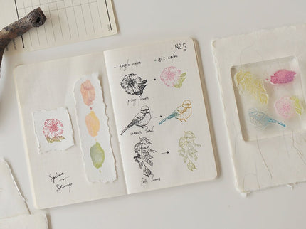MU - Clear Splice Stamps - Bird & Flowers - ColorSwatch