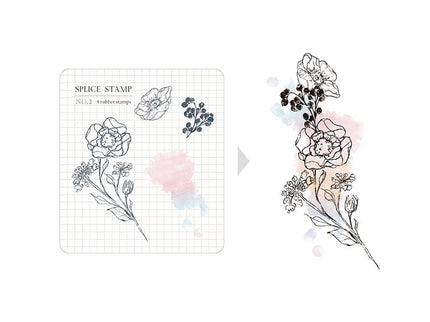 MU - Clear Splice Stamps - Flowers & Buds - ColorSwatch