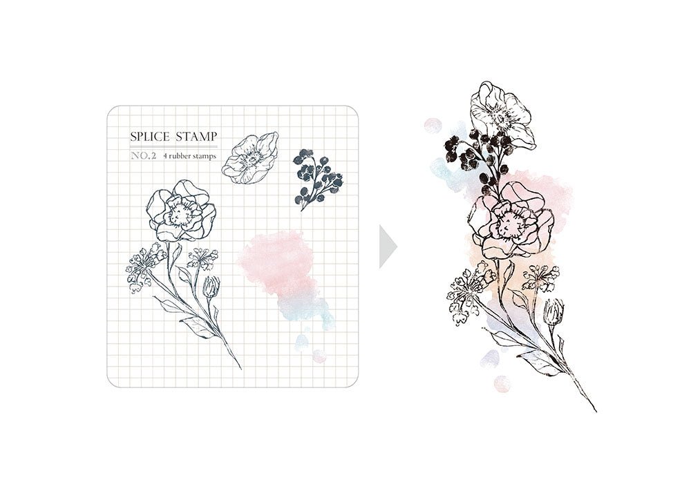 MU - Clear Splice Stamps - Flowers & Buds - ColorSwatch