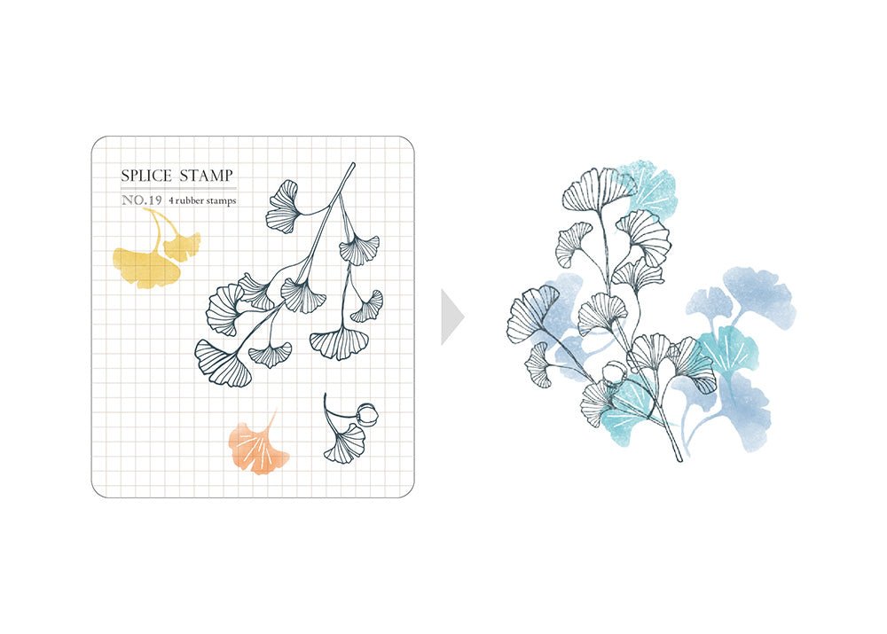 MU - Clear Splice Stamps - Gingko - ColorSwatch