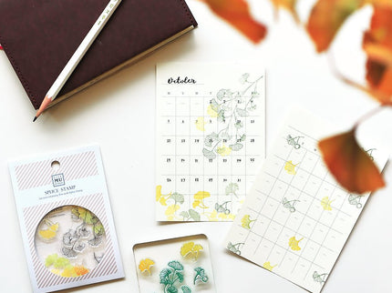 MU - Clear Splice Stamps - Gingko - ColorSwatch
